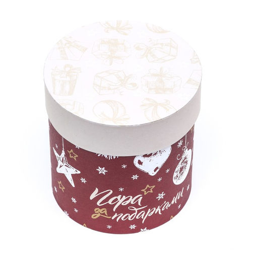 Набор шляпных коробок 5 в 1 Новогодний подарок, 23 х 23 х 23 - 15 х 15 х 15 см - UPAK LAND фото 4