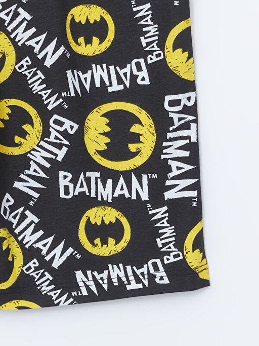 Beli Lastikli Batman Bask?l? Erkek ?ocuk Pijama ?ort