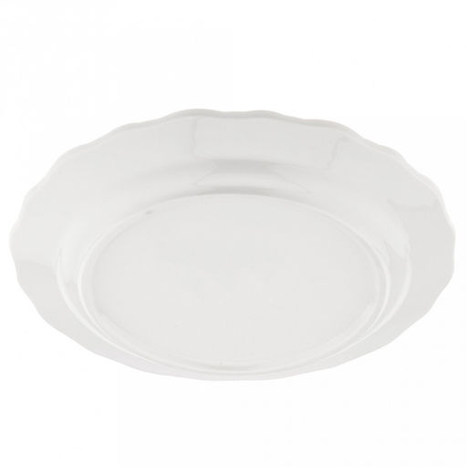 Тарелка мелкая фарфоровая "Диадема" д195мм h22мм, белый, волнистый край (Китай)