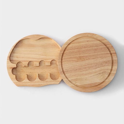 Набор для подачи сыра Magistro, 4 ножа, доска, 19.5×19.5×3.5 см, дуб