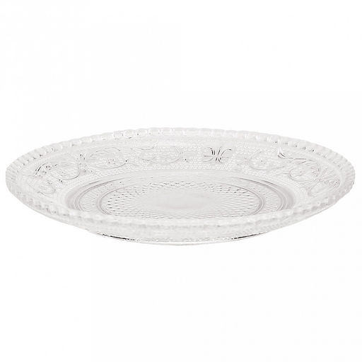 Тарелка мелкая стеклянная "Арабеска" д145мм, h20мм (Китай)