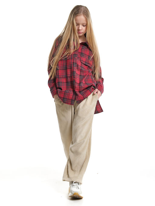 Брюки вельветовые для девочки 22-7614 бежевый - Mini maxi фото 16