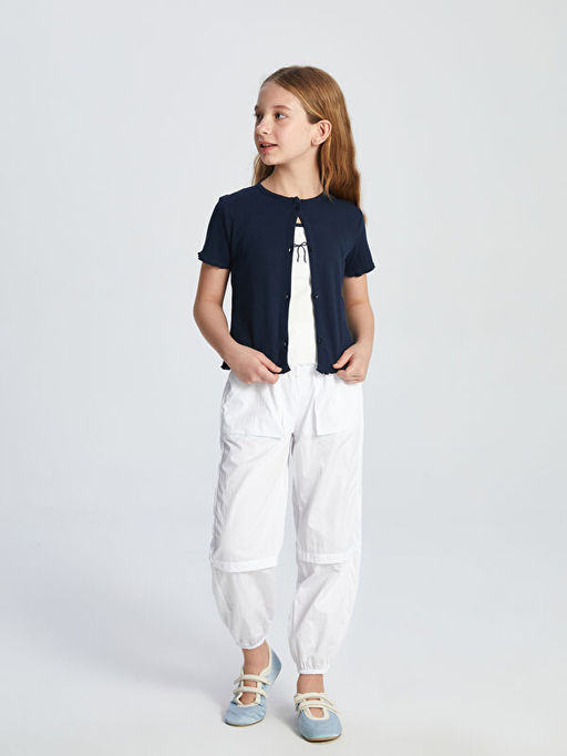 Bisiklet Yaka K?z ?ocuk Crop Ti??rt ve Atlet