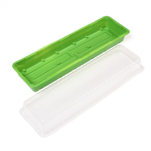 Цена за 5 шт. Мини-парник для рассады, 43 × 21 × 12 см, без вставок, пластик, Greengo