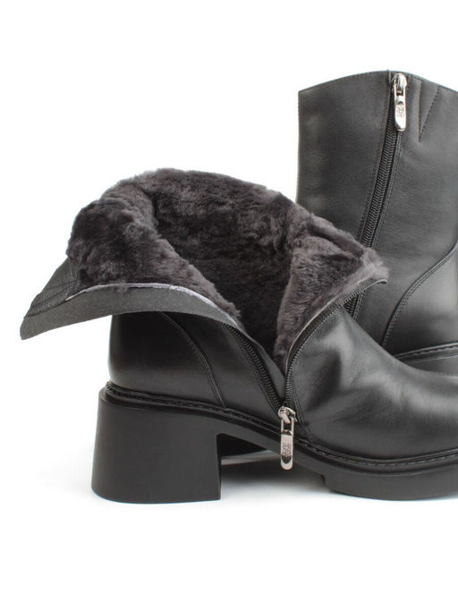 04-M3-L806 BLACK Ботинки зимние женские (натуральная кожа, натуральный мех) - Фабричный китай фото 4