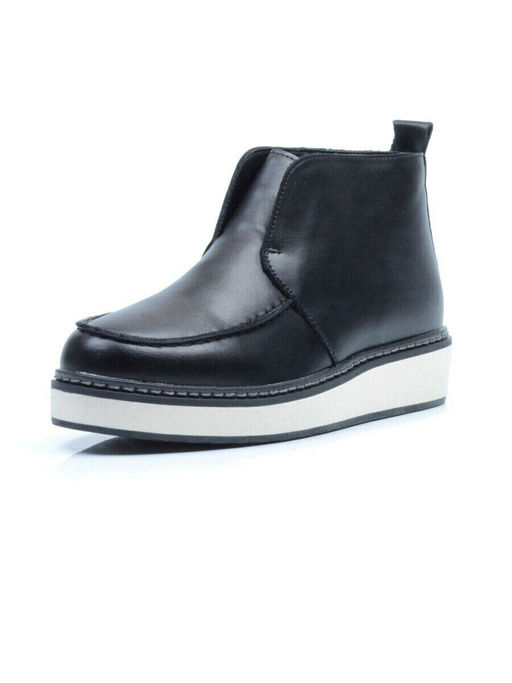 01-5173-1 BLACK Ботинки демисезонные женские (натуральная кожа, байка)