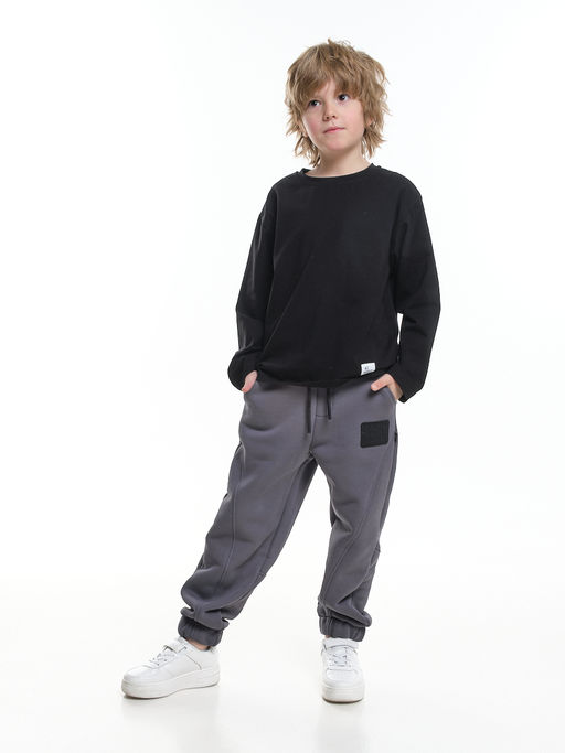 Брюки с шевроном для мальчика штаны спортивные 22-7683 светлый графит - Mini maxi фото 3