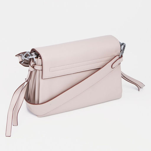 Сумка-мессенджер на клапане, наружный карман, цвет пудра - Simaland фото 2