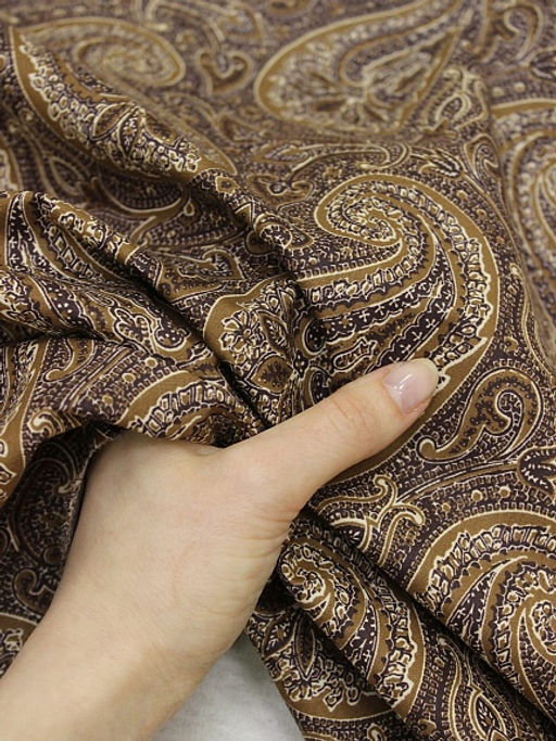 Импорт. хлопок Крупные огурцы цв.коричневый, ш.1.45м, хлопок-100%, 100гр/м.кв - Купава фото 6