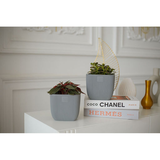 Горшок для цветов с дренажной системой Фабио VipSet 1,95 л серый (AMF-1,95-03) - Крассула фото 4