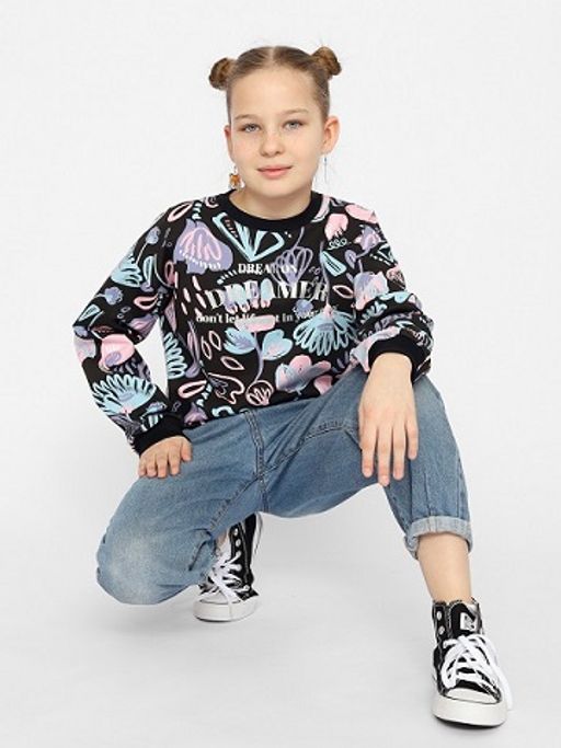 CRB wear/CSJG 63484-22-356 Джемпер для девочки,черный/Ex.Cherubino фото 3