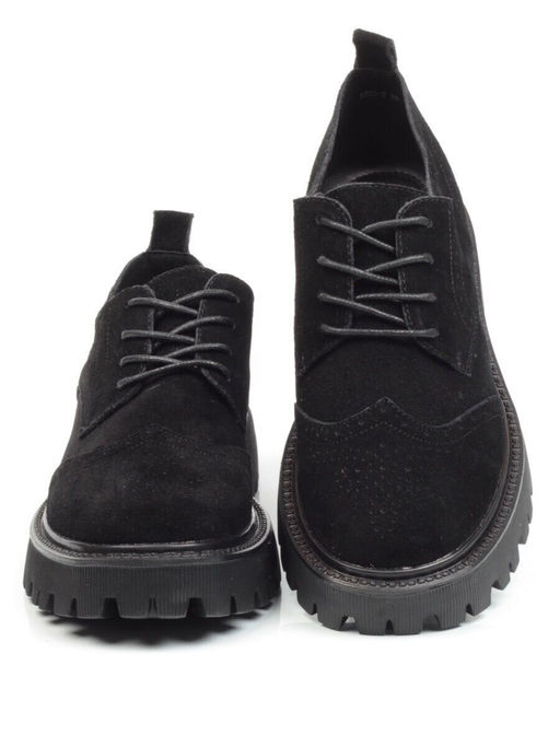 03-5928-2 BLACK Полуботинки женские (натуральная замша)