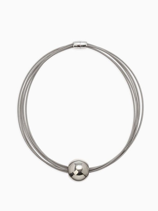 Набор 2 предмета: колье, браслет Бусина на нитях, цвет серебро