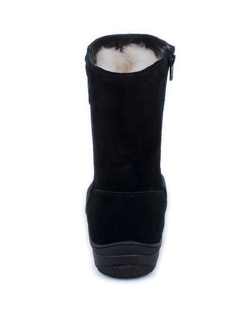 Полусапоги женские на литой подошве., Черные. Замша. Молния. Подклад овчина.