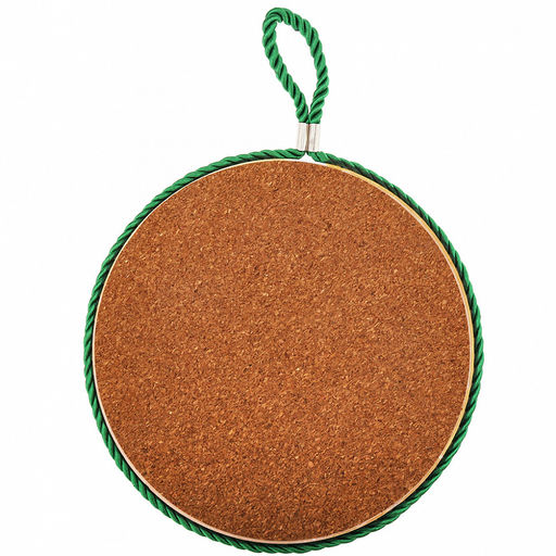 Подставка под горячее (панно) "Ферма" д16см h0,8см, керамика, фотопечать с глазурью, подложка пробковое дерево, кант атласный шнур, в упаковке (Китай)