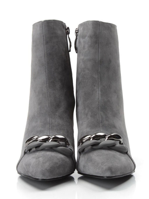 01-PCM343-6 DK. GRAY Ботинки демисезонные женские (натуральная замша, байка)