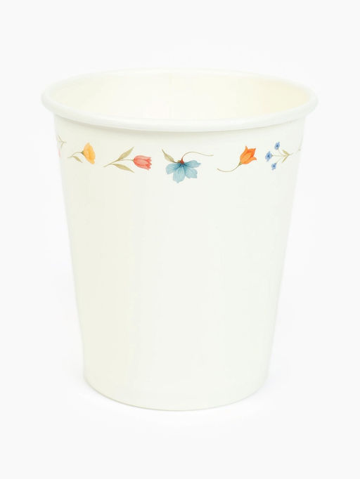 Цена за 10 шт. Стакан одноразовый бумажный «Керамика с цветами», белый, 250 мл