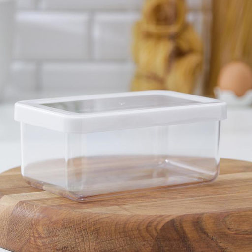 Ёмкость для хранения сыпучих продуктов IDEA «Степ», 800 мл, 16×10×7 см, пластик, крышка белая