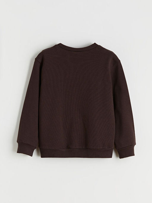 Bisiklet Yaka ?i?ekli K?z ?ocuk Sweatshirt