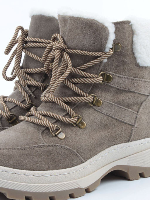 04-PAAG97-1Z KHAKI Ботинки зимние женские (натуральная замша, 100% шерсть)