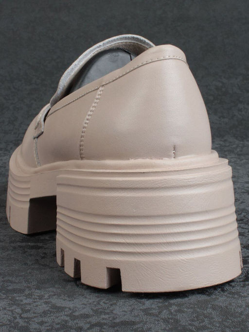 03-C1815-2 BEIGE Лоферы женские (натуральная кожа) - Фабричный китай фото 7