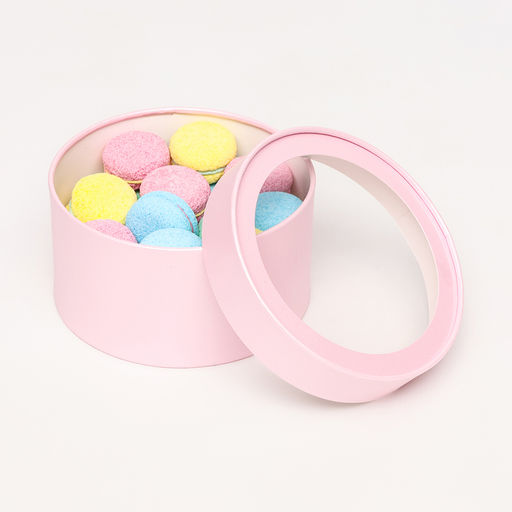 Подарочная коробка круглая Нежность, розовый перламутр, завальцованная с оконом, 18?10 см - UPAK LAND фото 3