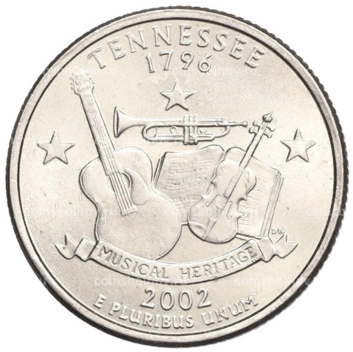 25 центов (1/4 доллара) 2002 года P США Штаты и территории  Штат Теннеси