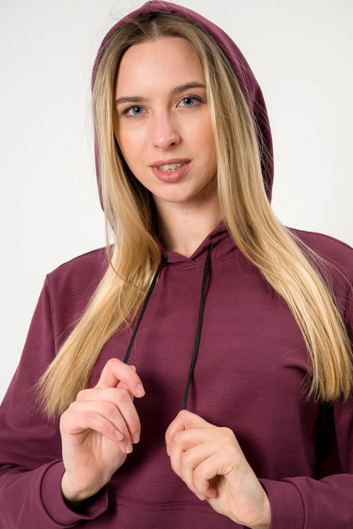 Костюм женский из худи и брюк из футера Кроссфит-2 брусника