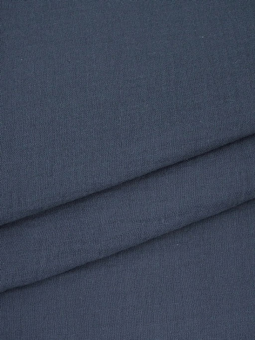 Муслин двухслойный с эффектом жатости, цв.Темный джинс, ш.1.4м, хлопок-100%, 110гр/м.кв - Купава фото 2