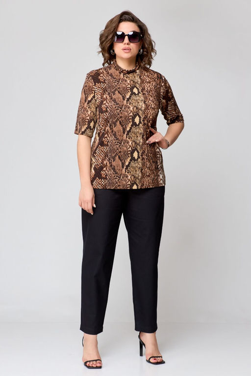 Водолазка Bliss 8092 коричневый (принт змея)  фото 3