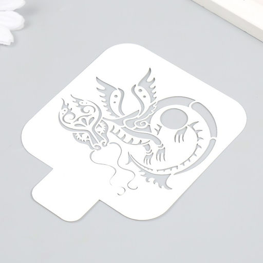 Цена за 2 шт. Пластиковый трафарет для творчества «Дракон», шаблон, 9×9 см