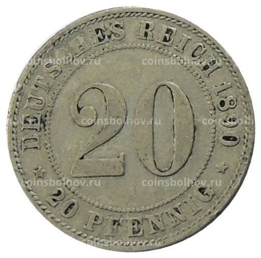 Монета 20 пфеннигов 1890 года A Германия