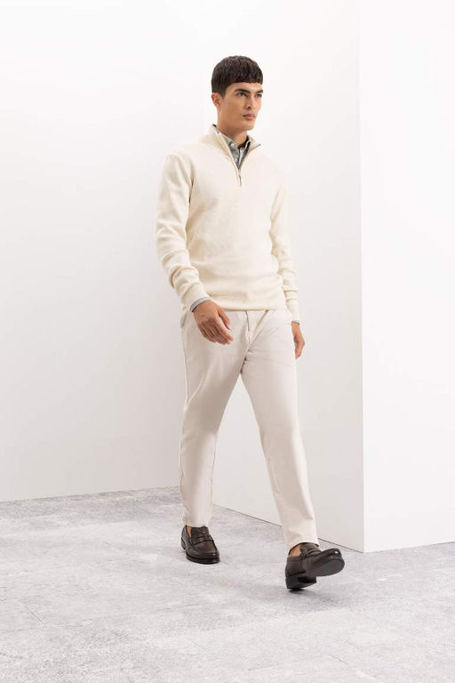 Зауженные брюки-чинос из парусины с карманами - Defacto фото 3