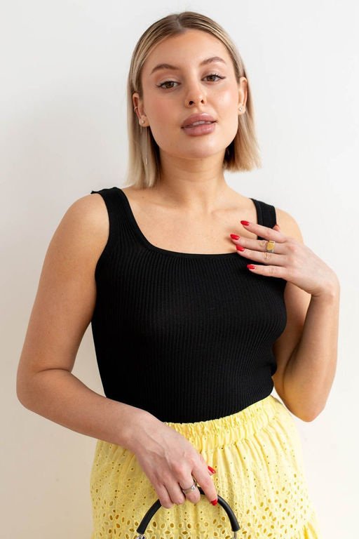 Топ Д-108 черный в рубчик - Took a look фото 2