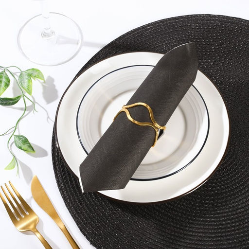 Кольцо для салфетки Две линии 5,74,52,7 см, цвет золотой - Simaland фото 3