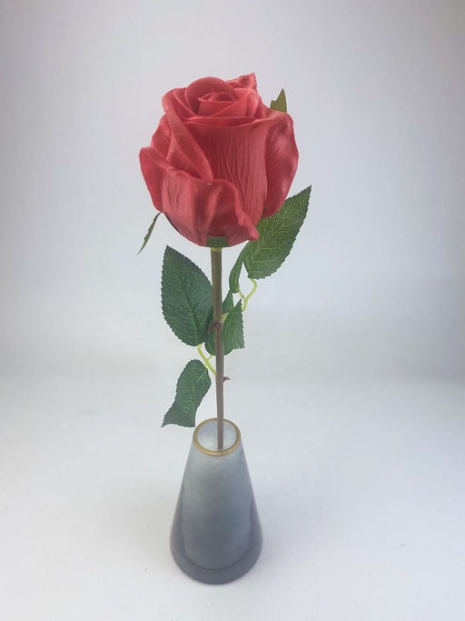 Роза силиконовая ароматизированная 55см, цвет красный