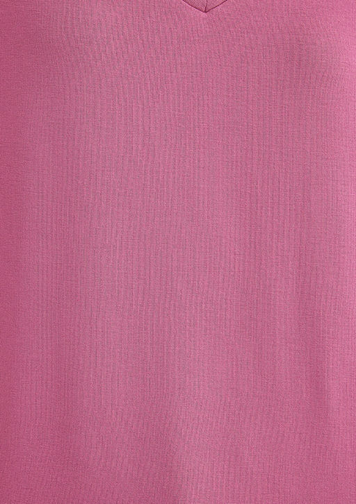 V Yaka Pembe Basic Viskoz Tisort - Mavi фото 7