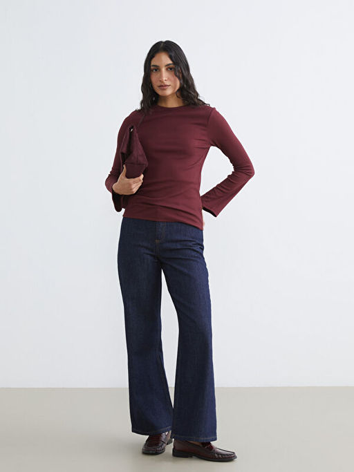 Bisiklet Yaka Fitilli Kad?n Body