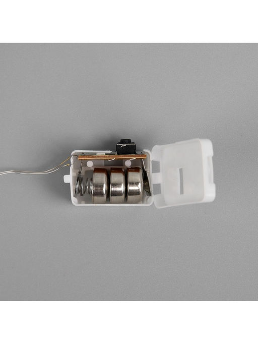 Гирлянда «Нить» 1 м роса, IP20, серебристая нить, 10 LED, 3 режима, батарейка AG13×3 (в комплекте), свечение тёплое белое