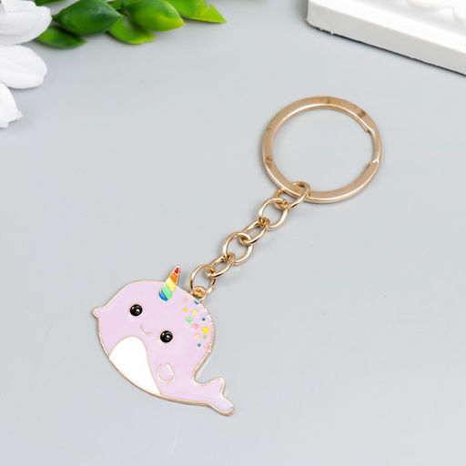 Брелок металл, эмаль "Китёнок-единорог" 8,3х3,5 см