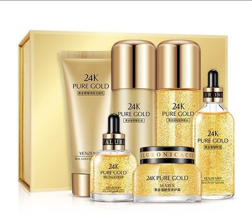 Подарочный набор для лица с гиалуроновой кислотой и частицами золото+пакет МЯТАЯ УПАКОВКА - Venzen фото 13