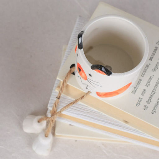 Кашпо 7,7х8 см Кошка цветная / WN24 /уп 8/96/ висячие ножки - Галеонтрейд фото 4