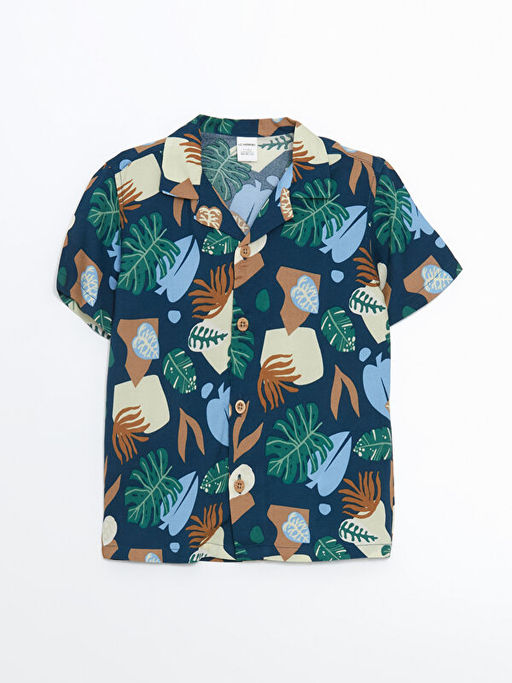 Regular Fit Bask?l? Erkek ?ocuk G?mlek