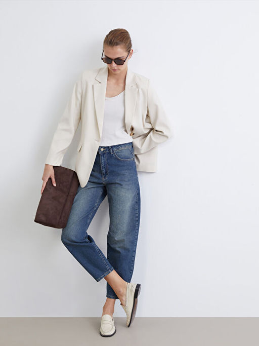 Barrel Fit Kad?n Jean Pantolon