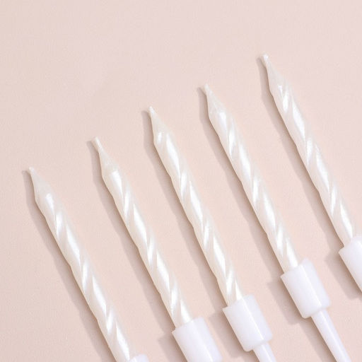 Набор свечи в торт Спираль, 200шт, 5 см, жемчужный - Страна карнавалия фото 4