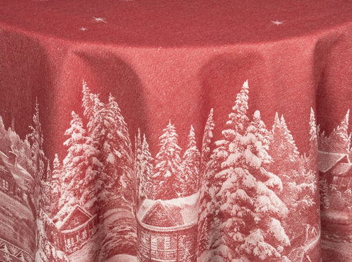 07с24- ЯК Скатерть D-178 "Рождество" цв. красный