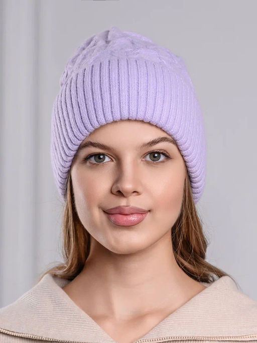 Теплая зимняя шапка бини из нежнейшей ангоры - Pretty mania фото 10