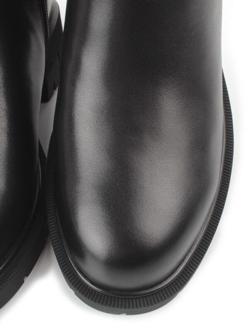 Z4209M BLACK Полусапоги зимние женские (натуральная кожа, натуральный мех)