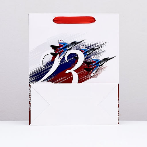 Цена за 2 шт. Пакет подарочный ламинированный День 23 февраля, 25.5?30?9 см