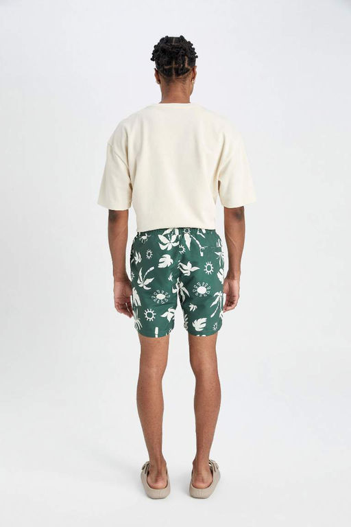 Короткие шорты для плавания стандартного кроя с рисунком - Defacto фото 7